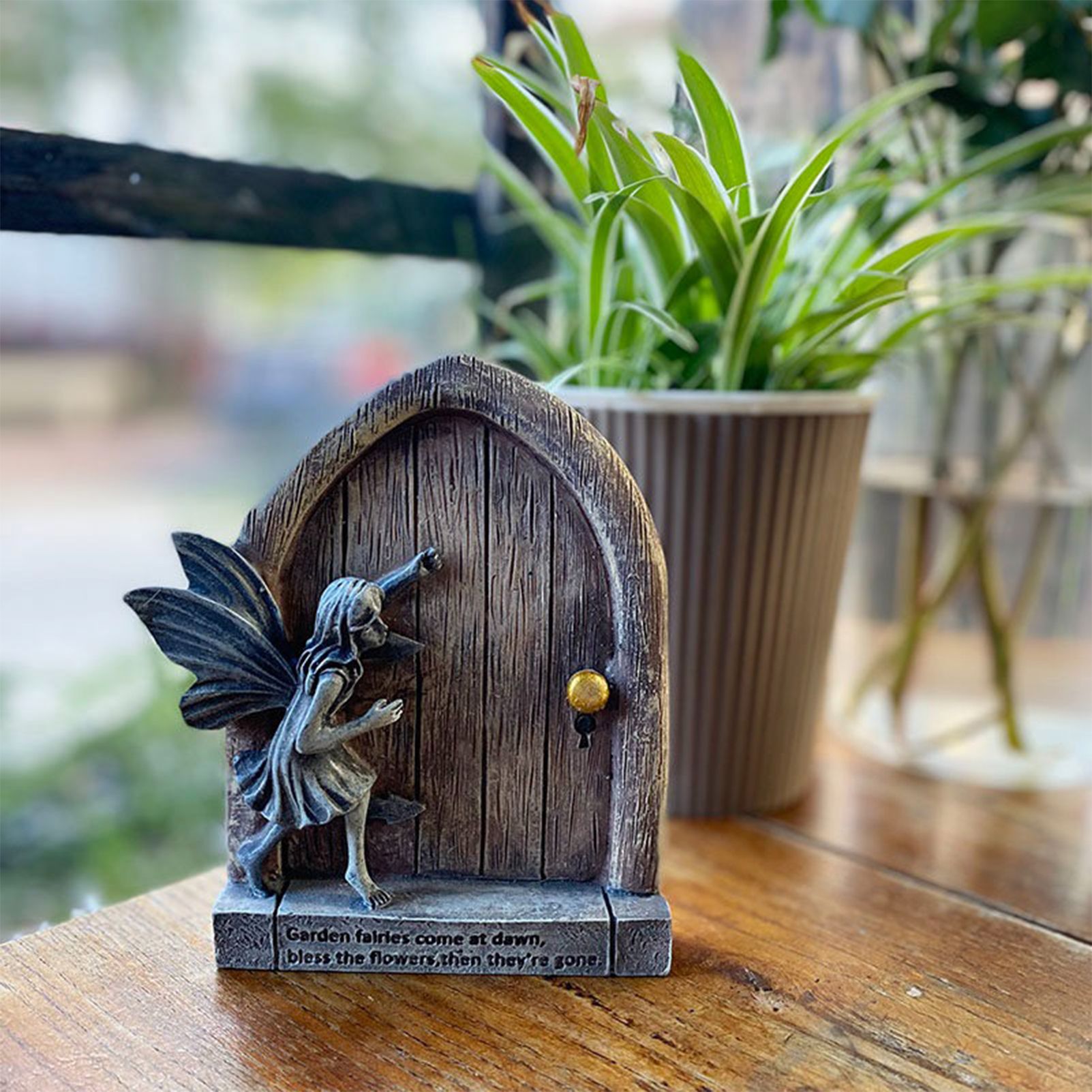 Whimsical Fairy Door Garden Statue Enchanting Outdoor & Indoor Decor for Flower Beds, Patios, Lawns, and Fairy Gardens - Image 3