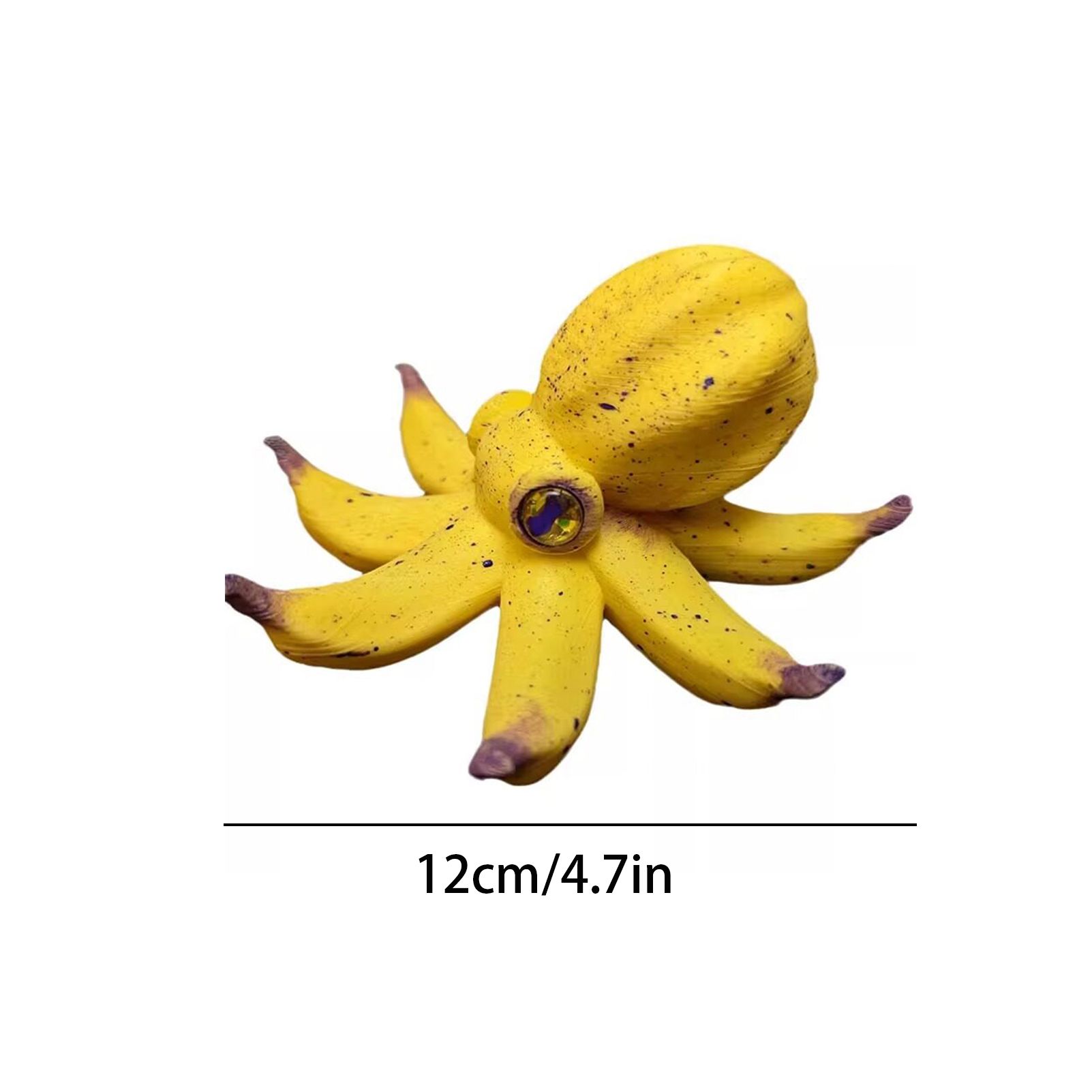 Creative Banana Octopus Resin Ornament - Fun Cartoon Pastoral Home Decor, Unique Yellow-Green Desktop Sculpture(Yellow) - Image 2