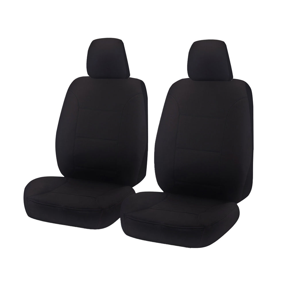 Seat Covers for ISUZU D-MAX 06/2012 - ON DUAL CAB CHASSIS UTILITY FRONT 2X BUCKETS BLACK ALL TERRAIN - Image 1