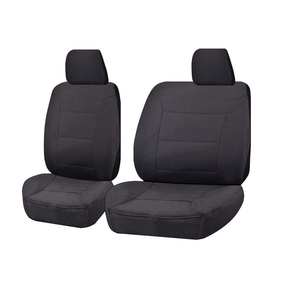 Seat Covers for HOLDEN COLORADO RG SERIES 06/2012 - 2016 SINGLE CAB CHASSIS UTILITY FRONT BUCKET + _ BENCH CHARCOAL CHALLENGER - Image 1