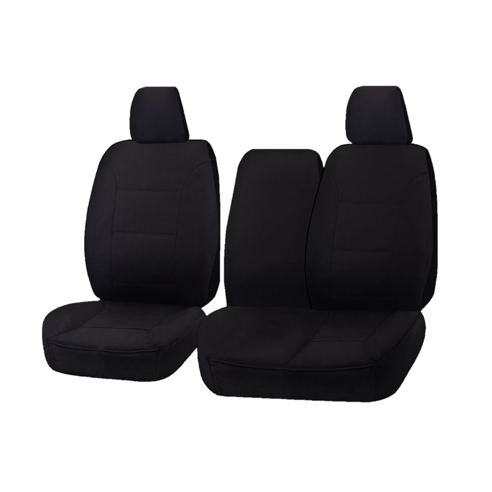 Seat Covers for HYUNDAI ILOAD TQ 1-5 08/2008 - 05/2021 SINGLE/CREW CAB UTILITY VAN FRONT BUCKET + _ BENCH WITH FOLD DOWN ARMREST BLACK CHALLENGER - Image 1
