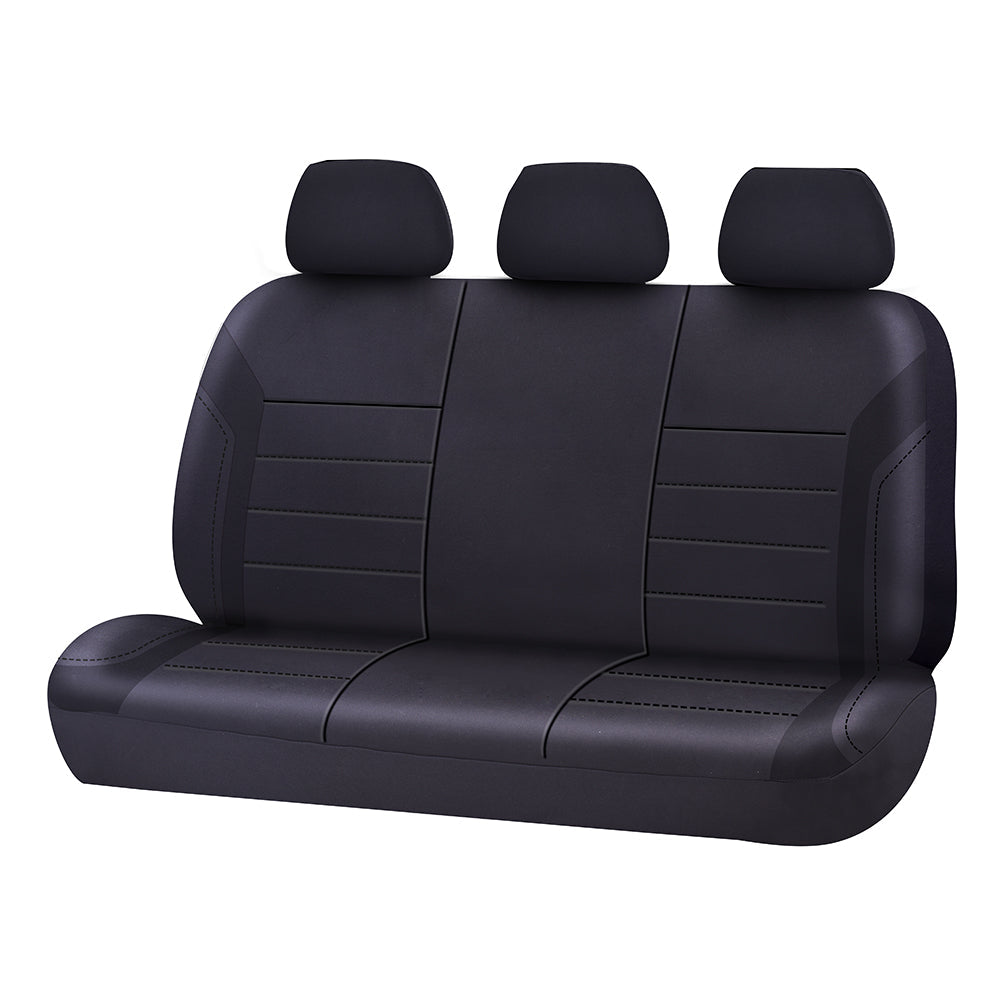 Universal Ultra Light Neoprene Rear Seat Covers Size 06/08H | Black/Black - Image 1