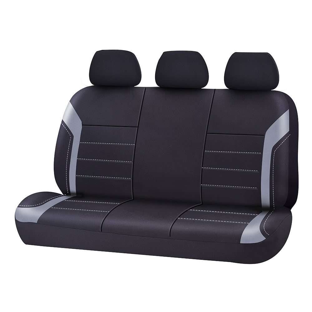 Universal Ultra Light Neoprene Rear Seat Covers Size 06/08H | Black/Grey - Image 1