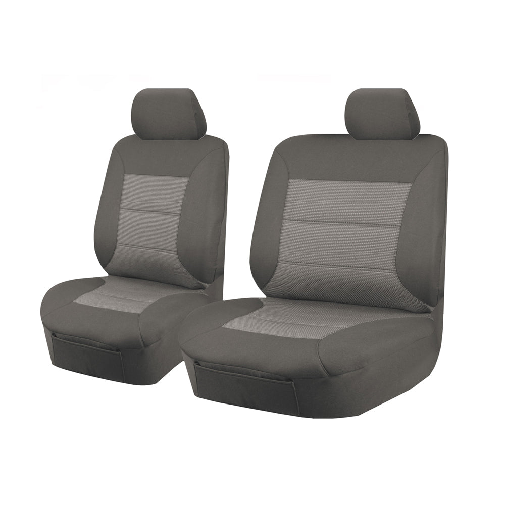 Seat Covers for TOYOTA LANDCRUISER 70 SERIES VDJ 05/2007 - ON SINGLE / DUAL CAB FRONT BUCKET + _ BENCH GREY PREMIUM - Image 1