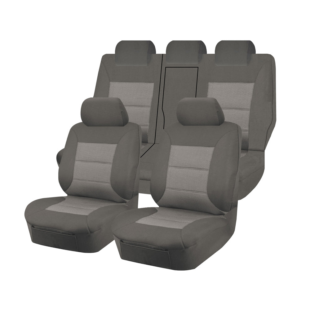 Seat Covers for MITSUBISHI OUTLANDER ZJ.ZK, ZL SERIES 11/2012 - 07/2021 4X4 SUV/WAGON 5 SEATERS FR GREY PREMIUM - Image 1