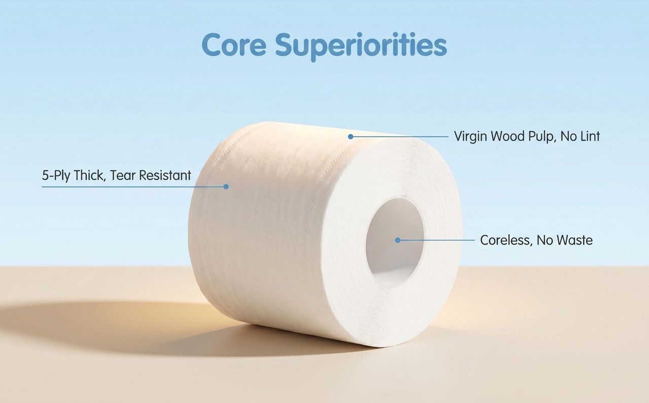 One-year Supply Large Carton Household Virgin Wood Pulp Toilet Paper - Image 2