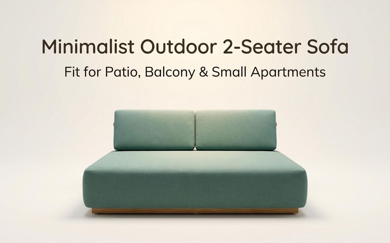 Nordic Minimalist Outdoor 2-Seater Fabric Sofa - Image 1