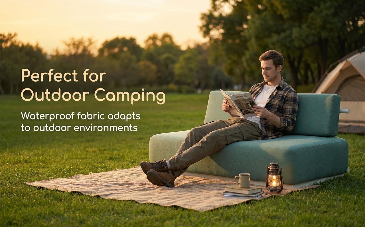Nordic Minimalist Outdoor 2-Seater Fabric Sofa - Image 5