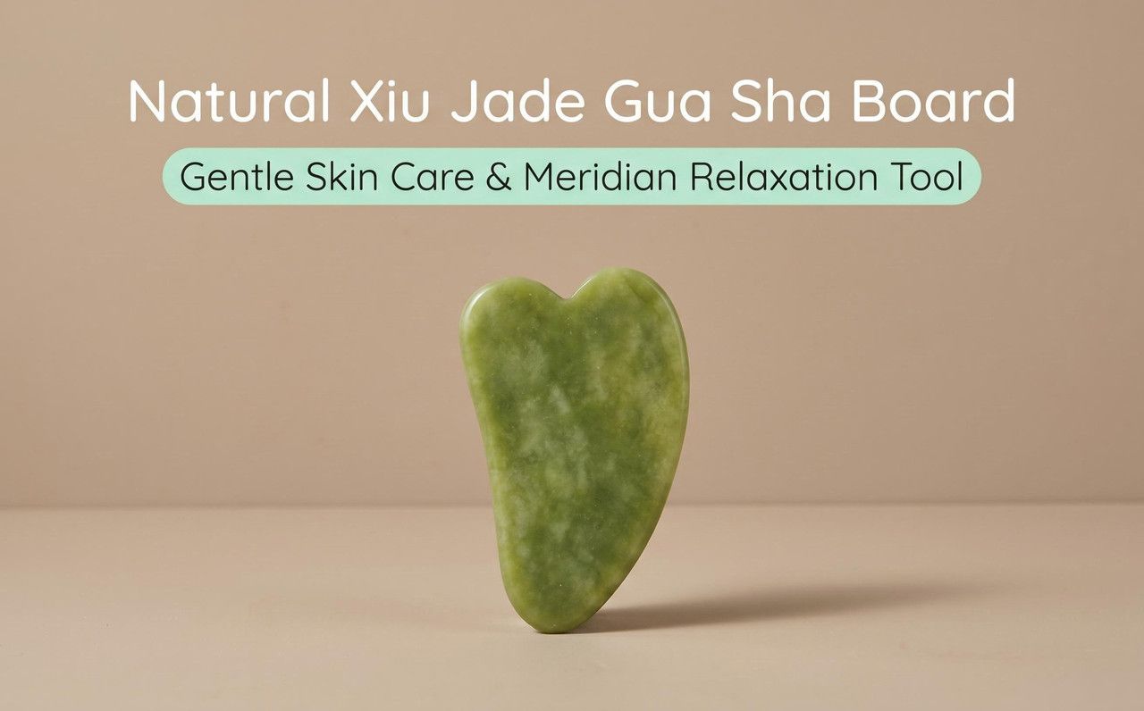 Natural Xiuyu Jade Heart‑Shaped Gua Sha Board（10 pieces） - Image 1