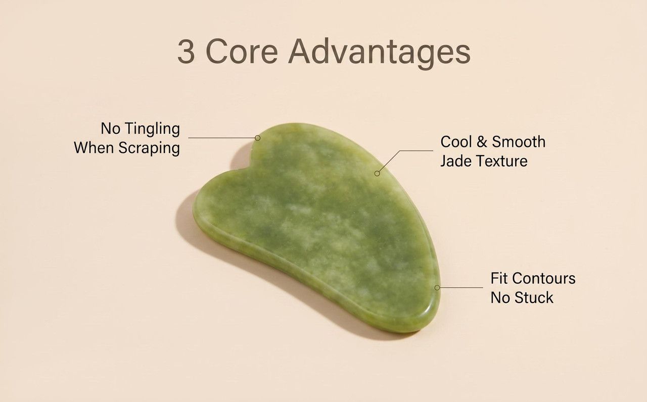 Natural Xiuyu Jade Heart‑Shaped Gua Sha Board（10 pieces） - Image 2