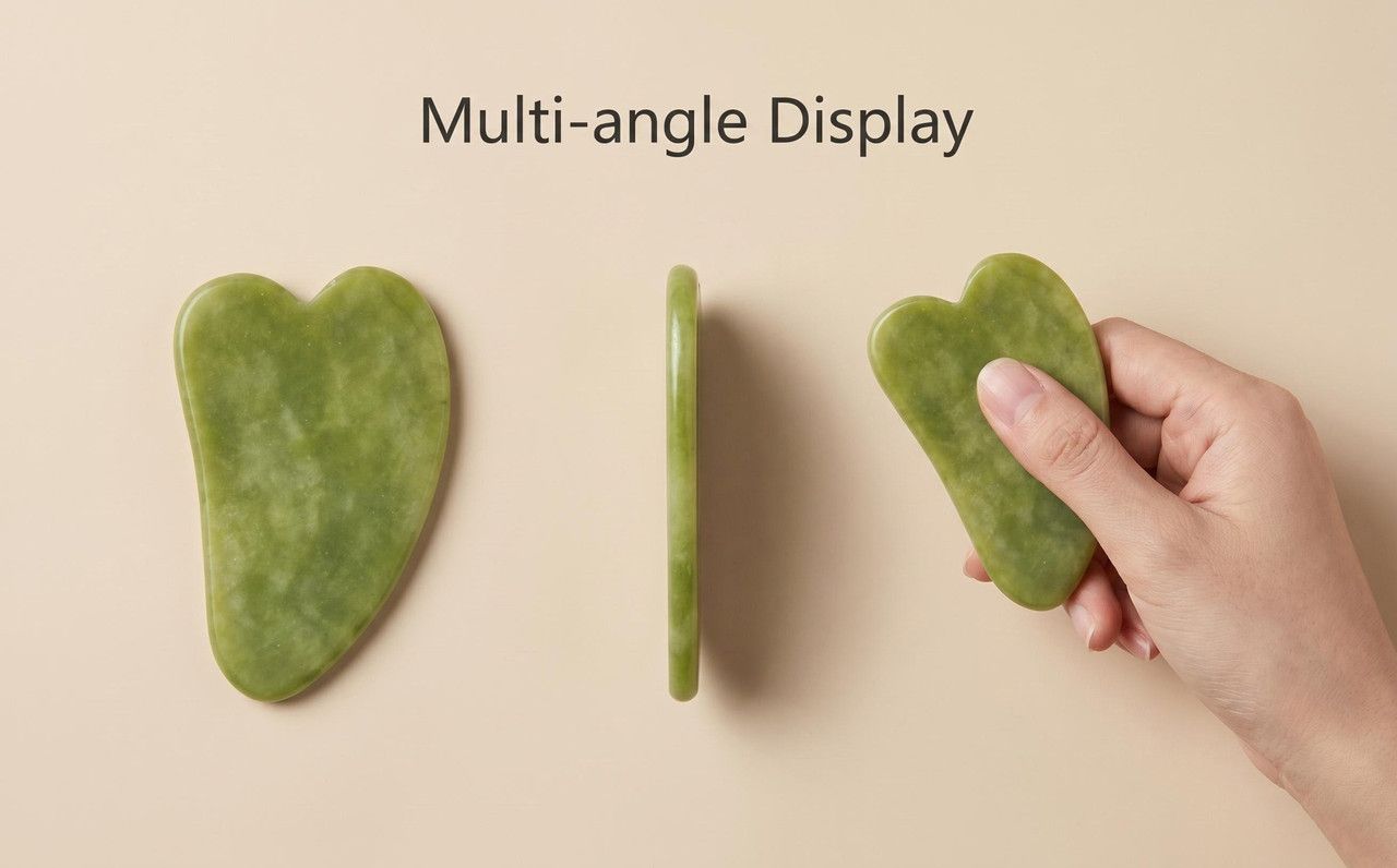 Natural Xiuyu Jade Heart‑Shaped Gua Sha Board（10 pieces） - Image 4