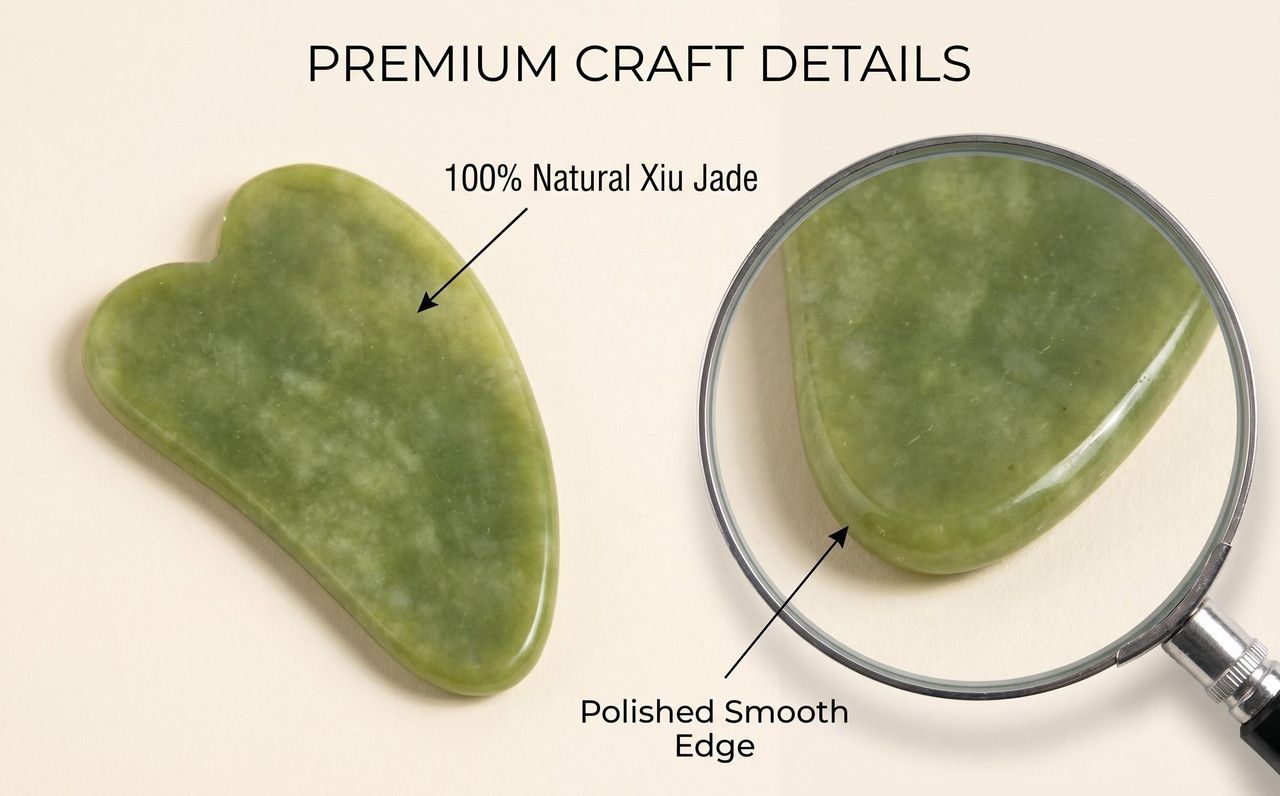 Natural Xiuyu Jade Heart‑Shaped Gua Sha Board（10 pieces） - Image 6
