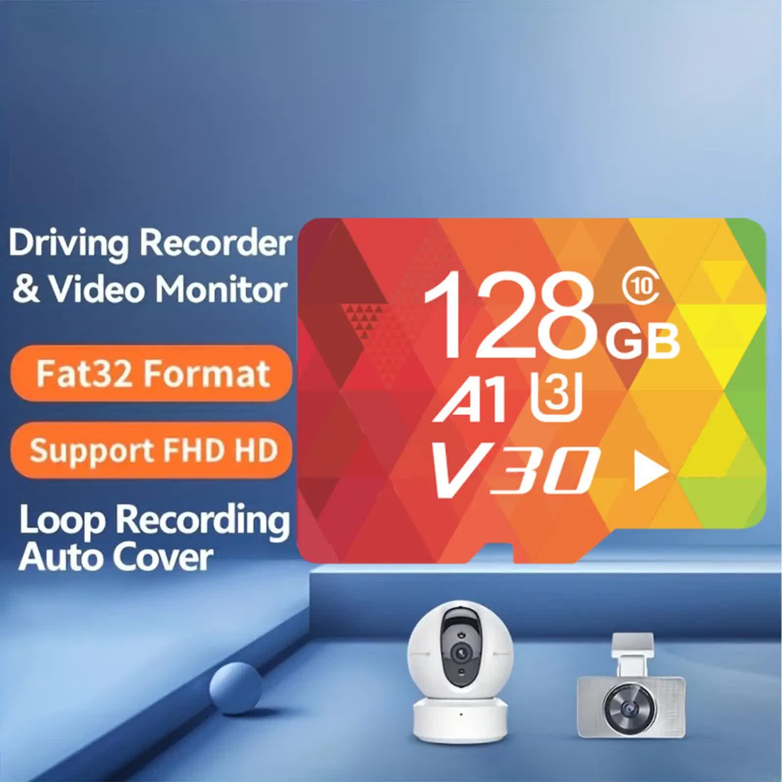 1PCS 128G Memory Cards, U3 A1 Class 10, Up To 100MB/s, Micro SD TF For Security Monitor/Full HD Video Recording/Tablet/Phone/ Surveillance Camera/Dash Camera/Car Speaker/Game Console - Image 4