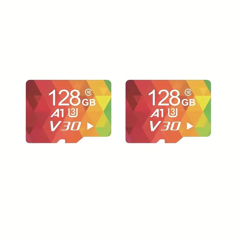 2PCS 128G Memory Cards, U3 A1 Class 10, Up To 100MB/s, Micro SD TF For Security Monitor/Full HD Video Recording/Tablet/Phone/ Surveillance Camera/Dash Camera/Car Speaker/Game Console - Image 1