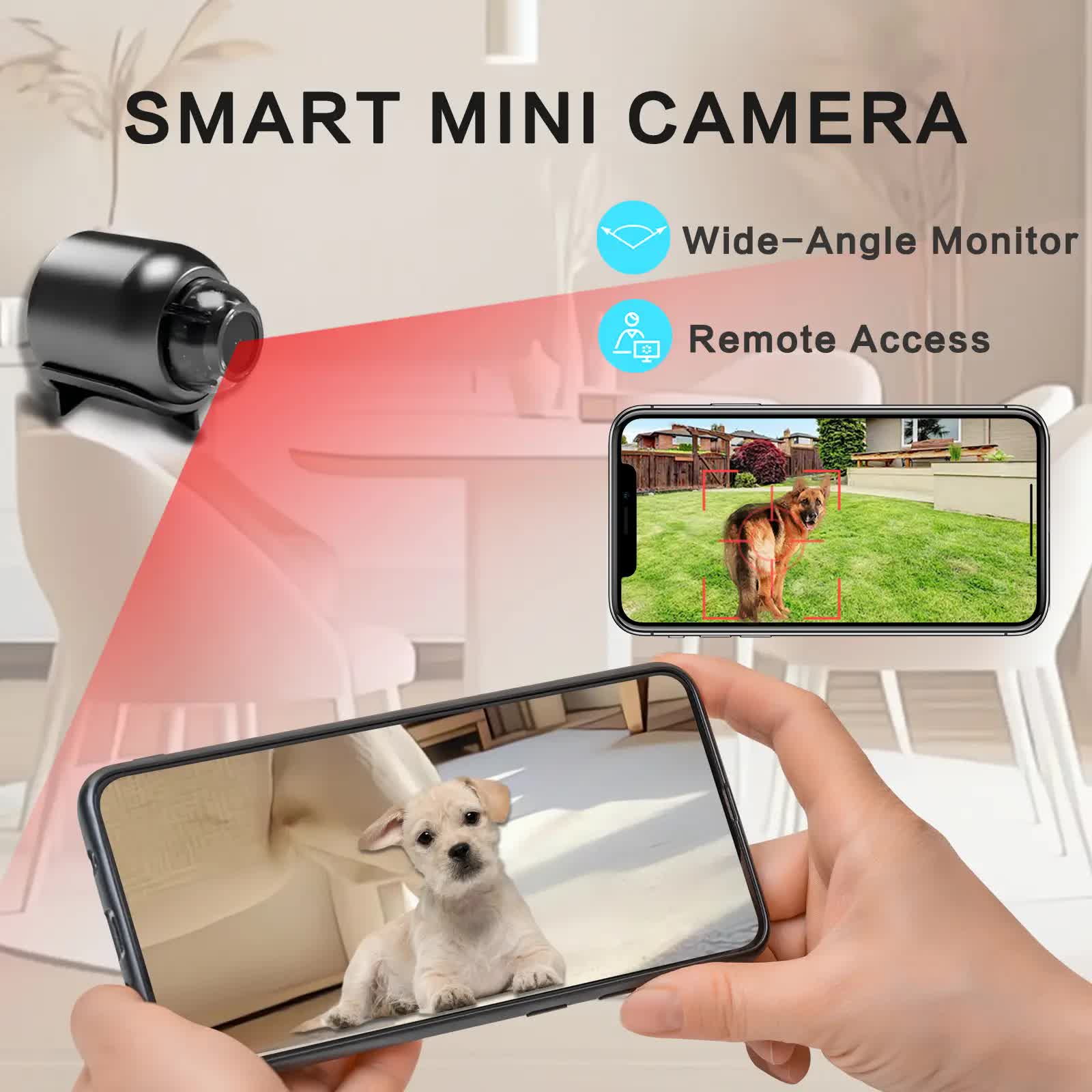3pcs Mini Wireless Surveillance Camera with 2.4G WiFi, HD 1080P, Supports 32GB Cards, Night Vision, Audio, USB Power, Remote View, Wide-angle, Easy To Carry, for Home, Pet, Bedroom, Black Fridays.（Optional monitoring card set） - Image 5