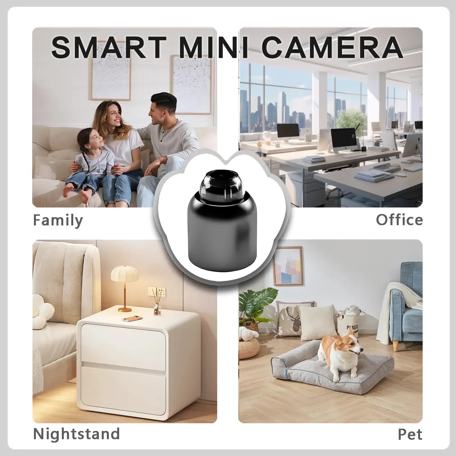 3pcs Mini Wireless Surveillance Camera with 2.4G WiFi, HD 1080P, Supports 64GB Cards, Night Vision, Audio, USB Power, Remote View, Wide-angle, Easy To Carry, for Home, Pet, Bedroom, Black Fridays.（Optional monitoring card set） - Image 4