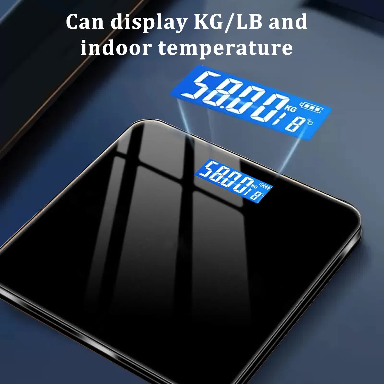 396-pound Weight Scale, Electronic Scale, Bathroom Scale, Personal Scale, High-precision Weight Scale, With LCD High-definition Display And Temperature Display (switchable KG/LB Units) Large Platform, Durable And Safe, Suitable For Various Scenarios - Image 1