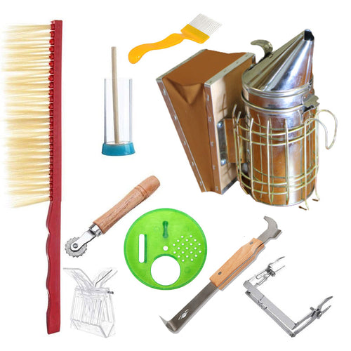 9Pcs Beekeeping Bee Hive Starter Kit for Professional and Beginner Beekeeper's - Image 1
