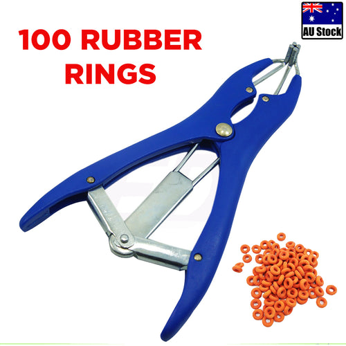 Cattle Lamb Sheep Elastrator Castrating Plier with 100 Rubber - Image 1