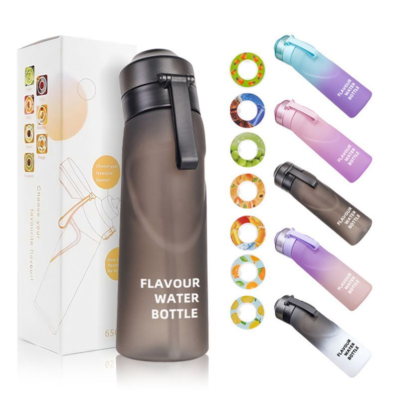 0 Sugar 0 Calorie Scented Water Bottle Matte Black 7 Rings - Image 2