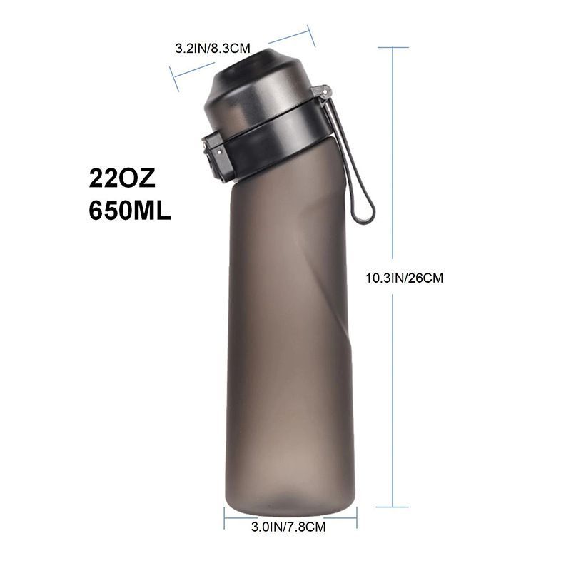 0 Sugar 0 Calorie Scented Water Bottle Matte Black - Image 1