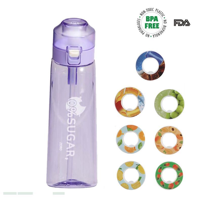0 Sugar 0 Calorie Scented Water Bottle Purple 7 Rings - Image 1
