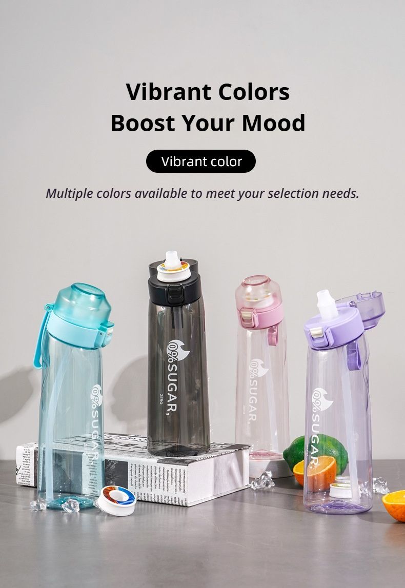 0 Sugar 0 Calorie Scented Water Bottle Transparent black 7 rings - Image 4