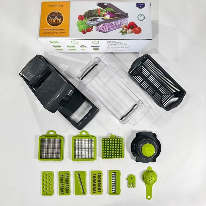 14-in-1 Vegetable Chopper (11 Blades+Spoon-shaped Tool) - Image 1