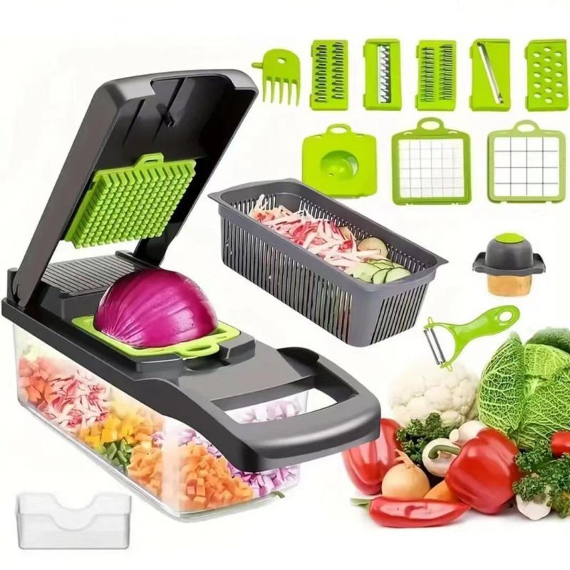 14-in-1 Vegetable Chopper (11 Blades+Square Tool) - Image 5