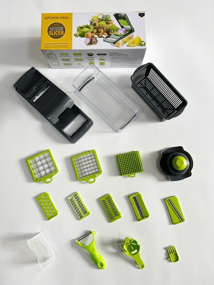 14-in-1 Vegetable Chopper (3 Blades+Spoon-shaped Tool) - Image 5