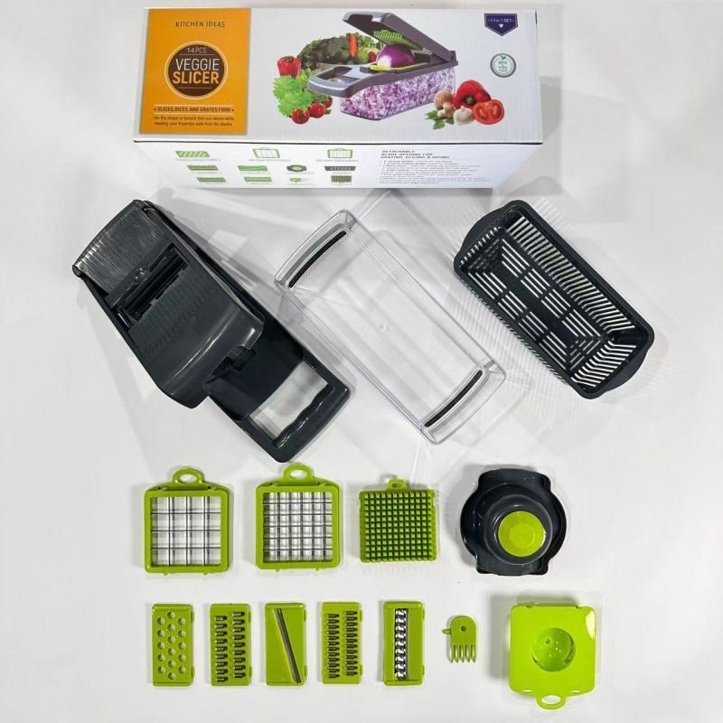 14-in-1 Vegetable Chopper (3 Blades+Square Tool) - Image 1