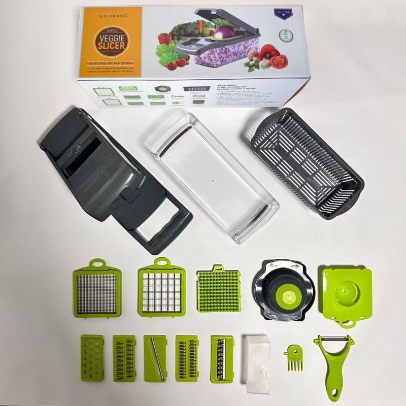 16-in-1 Vegetable Chopper (11 Blades+Square Tool) - Image 1