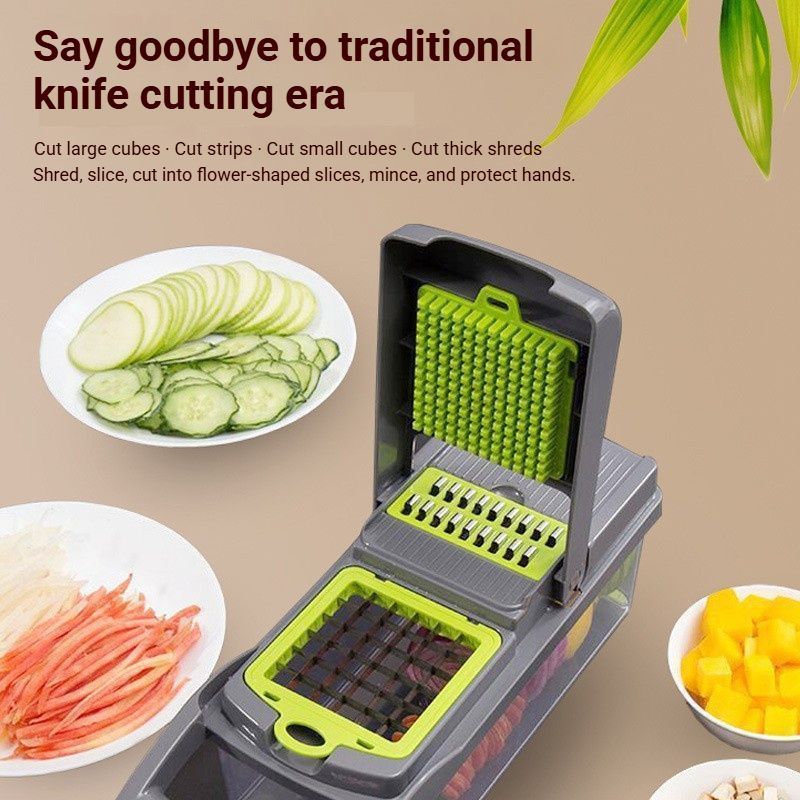 16-in-1 Vegetable Chopper (11 Blades+Square Tool) - Image 2