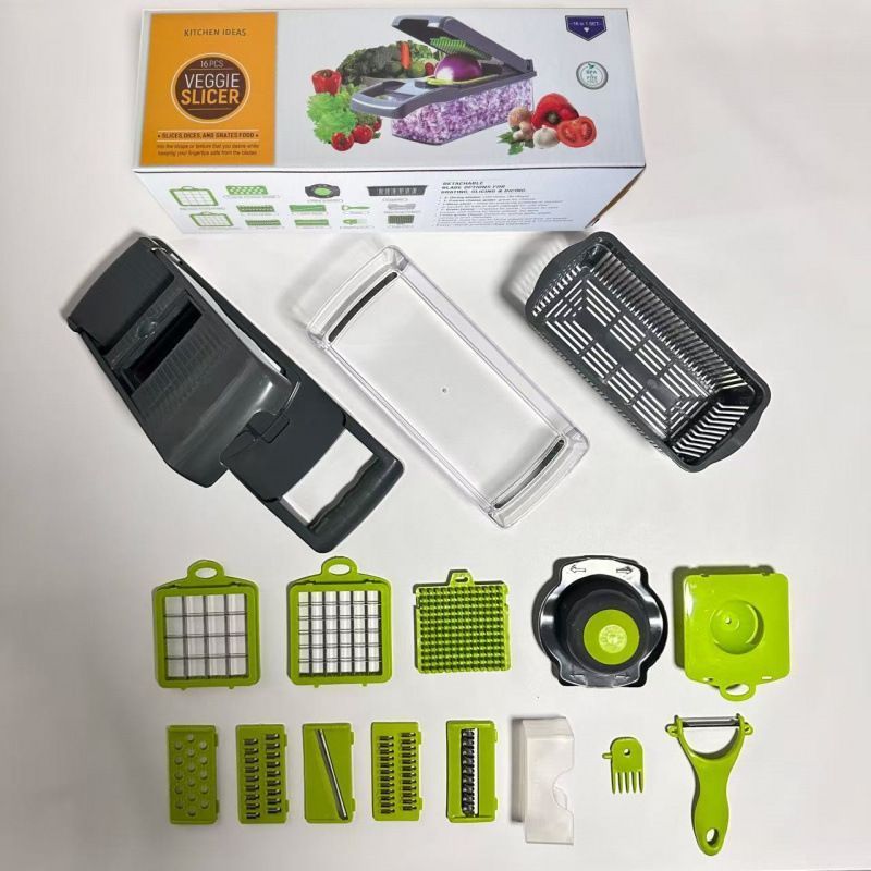 16-in-1 Vegetable Chopper (3 Blades+Square Tool) - Image 1