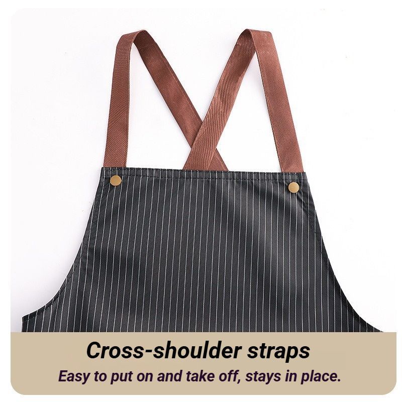 2-Pack Khaki Waterproof Aprons with Detachable Hand Towels - Image 5