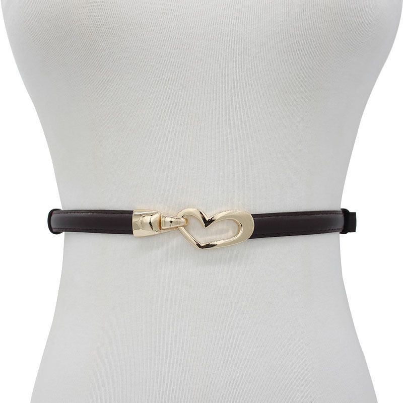 2-Pack White Adjustable Skinny Belt with Heart Buckle - Image 5
