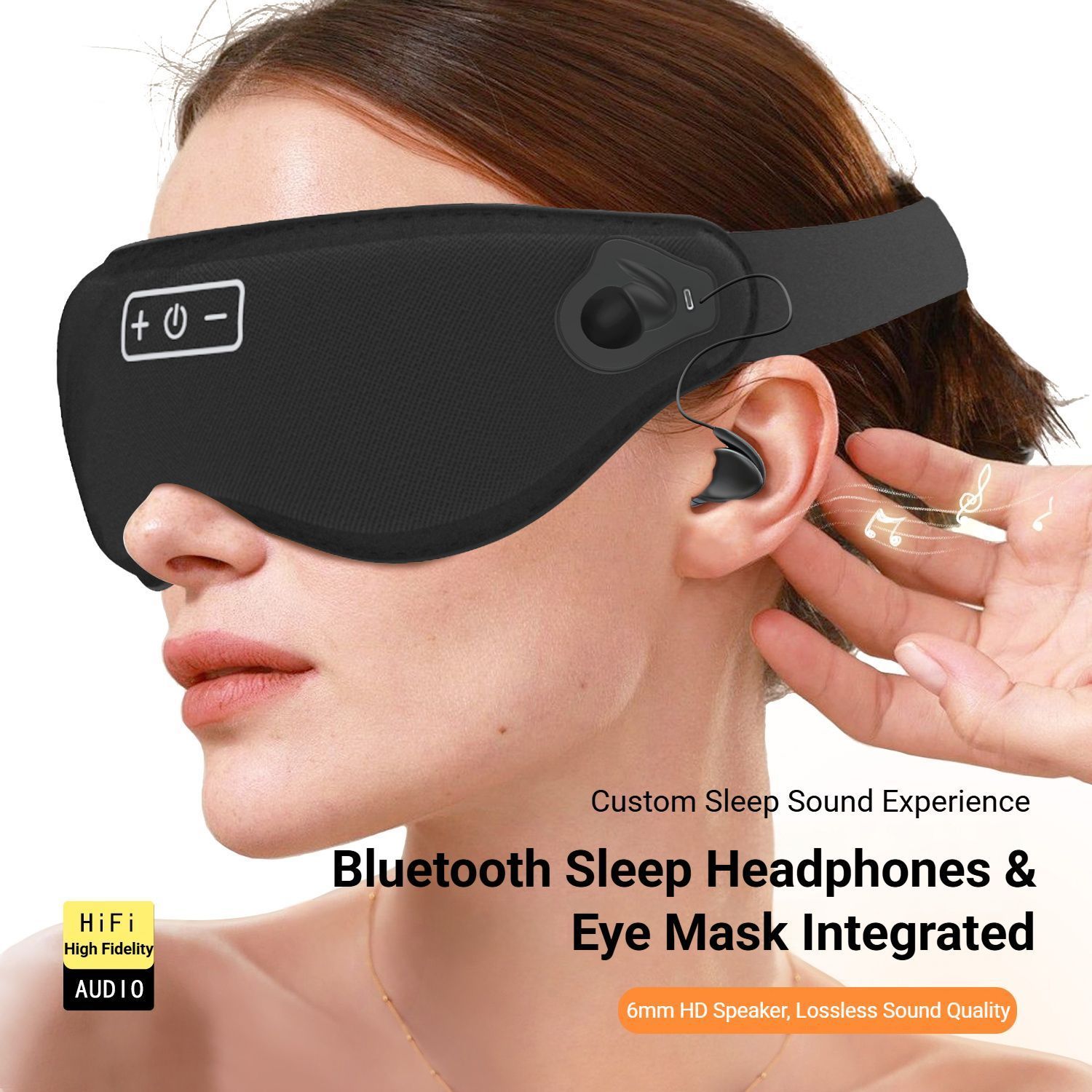 3D Bluetooth Sleep Eye Mask Black - Image 3