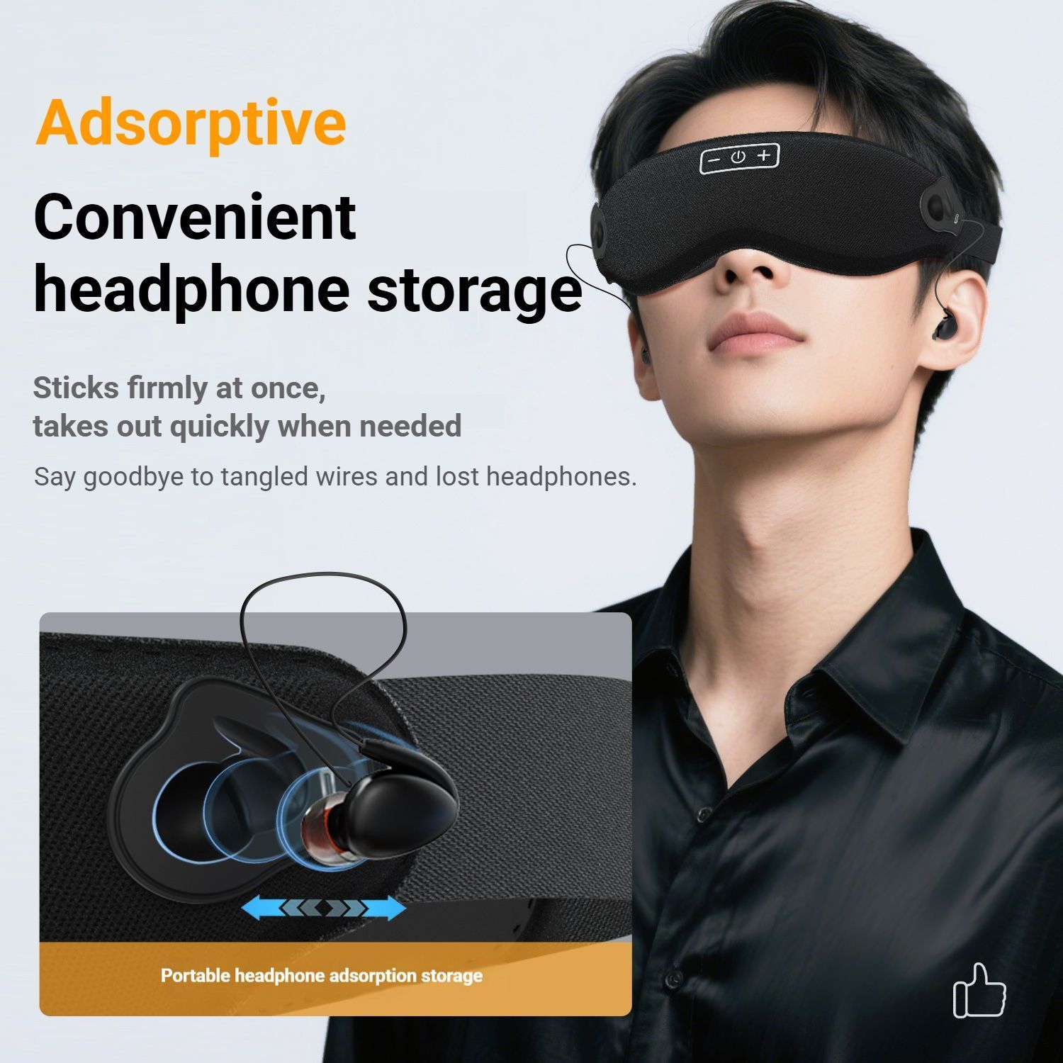 3D Bluetooth Sleep Eye Mask Black - Image 5