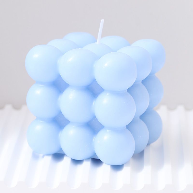 3Pcs blue Rubik's Cube Scented Candle Home Decor Ornaments - Image 1