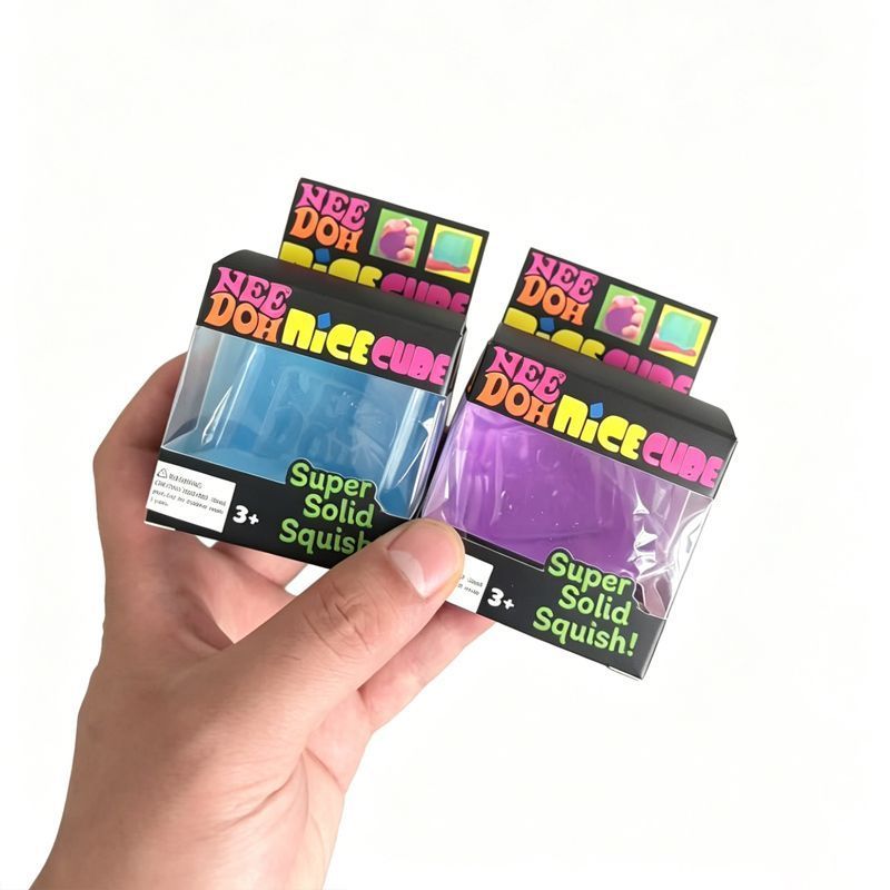 5cm Pink TPR Soft Ice Cube Squishy-Stress Relief Gel Fidget Toy - Image 3