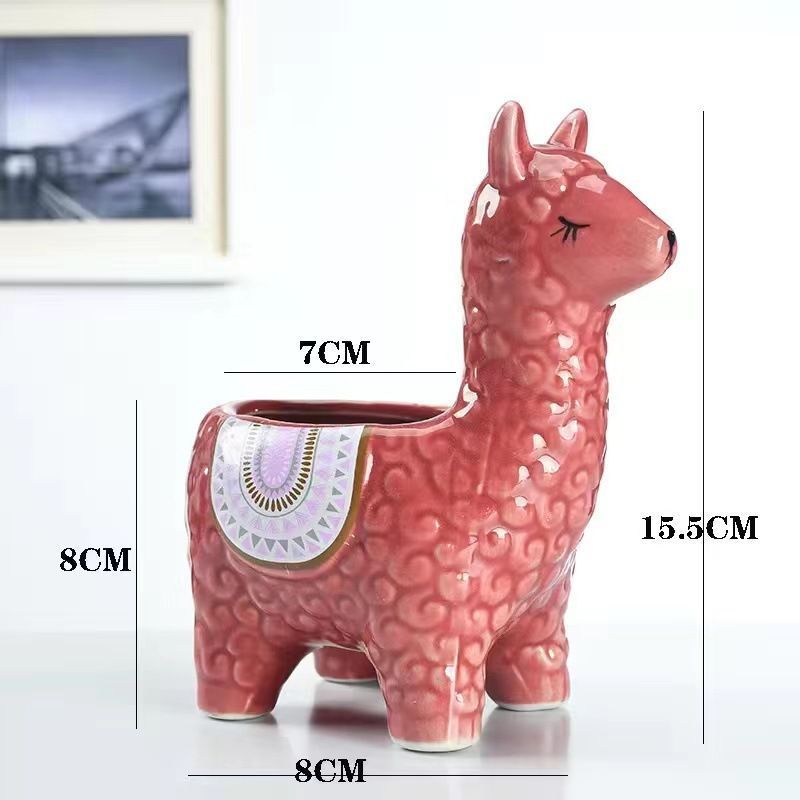 Alpaca Red Ceramic Planter - Image 1