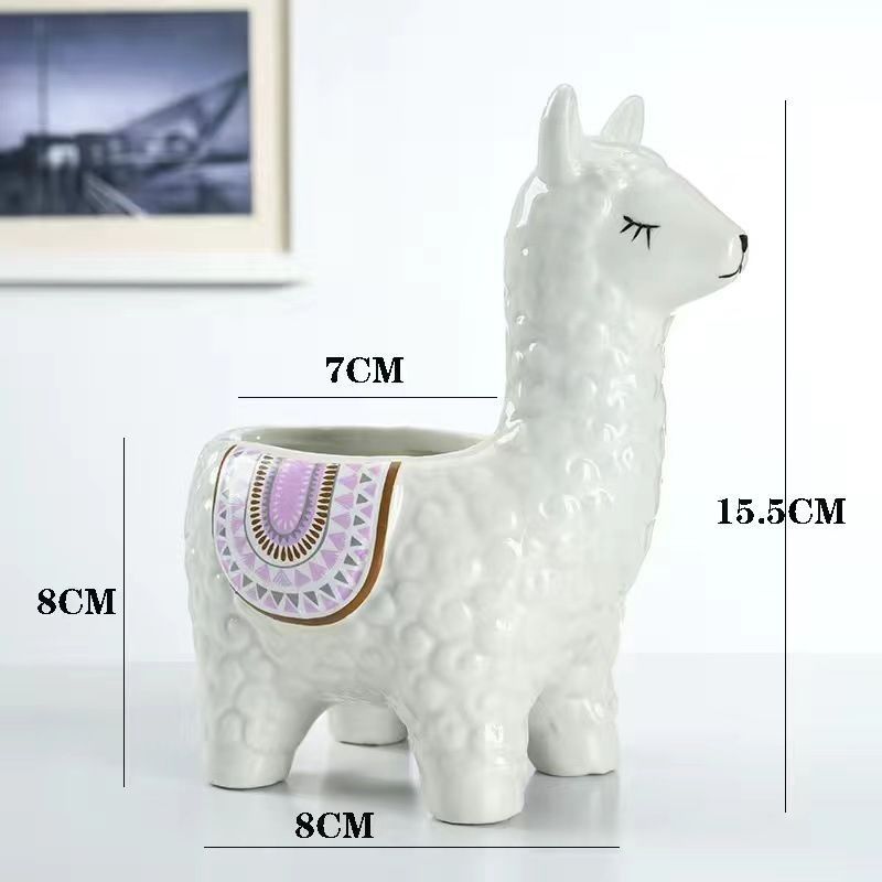 Alpaca Red Ceramic Planter - Image 2