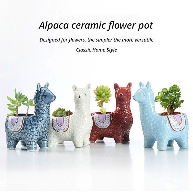 Alpaca Red Ceramic Planter - Image 7