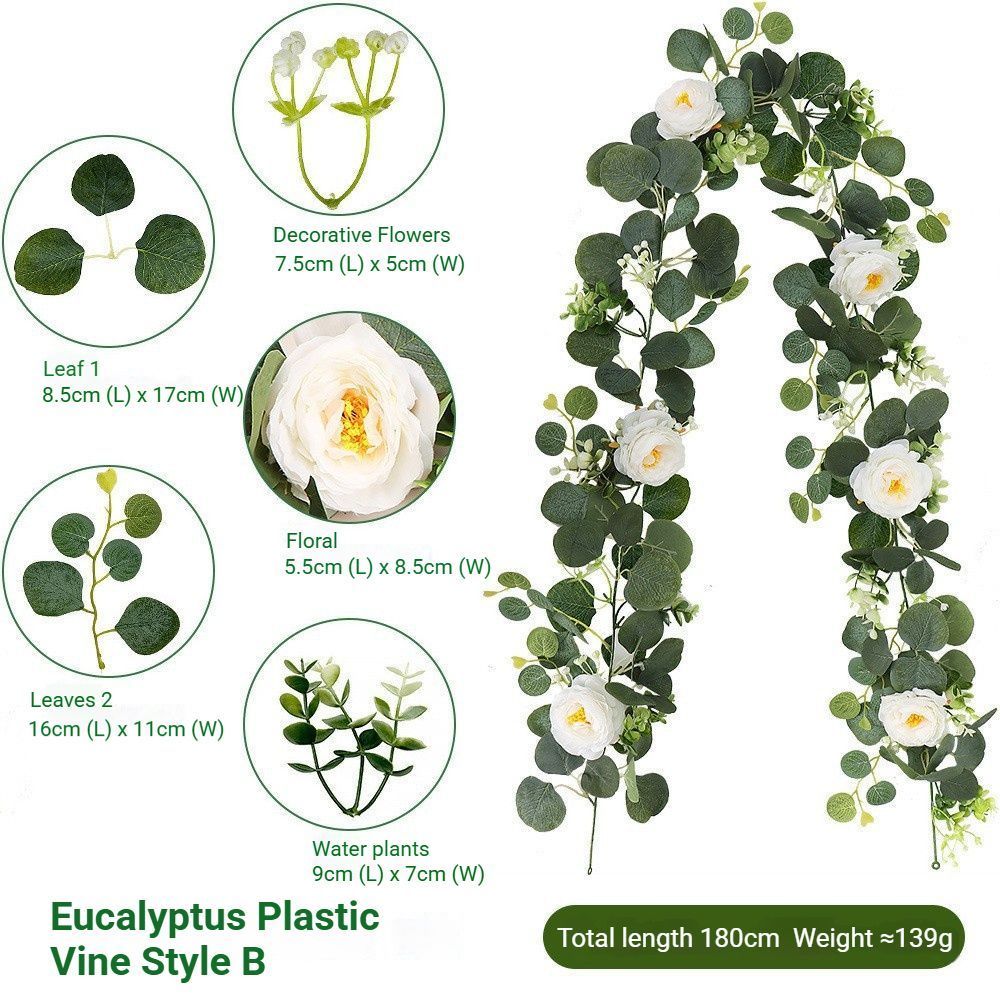 Artificial Eucalyptus Vine white - Image 8