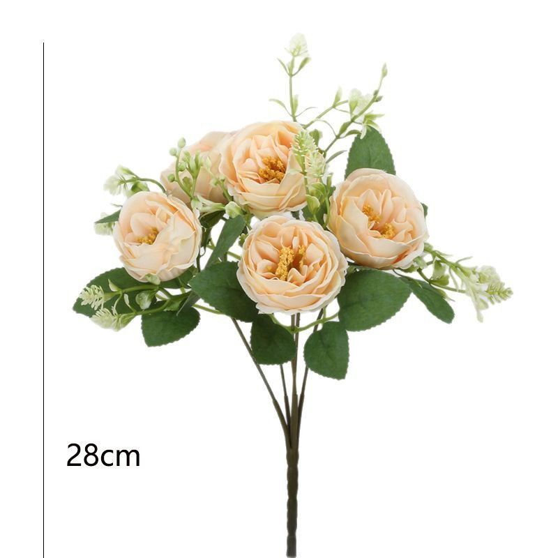 Artificial-flower-5-stems-of-Champagne-Peony - Image 1