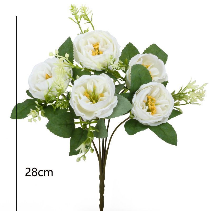 Artificial-flower-5-white-peony-flowers-in-a-bunch - Image 1
