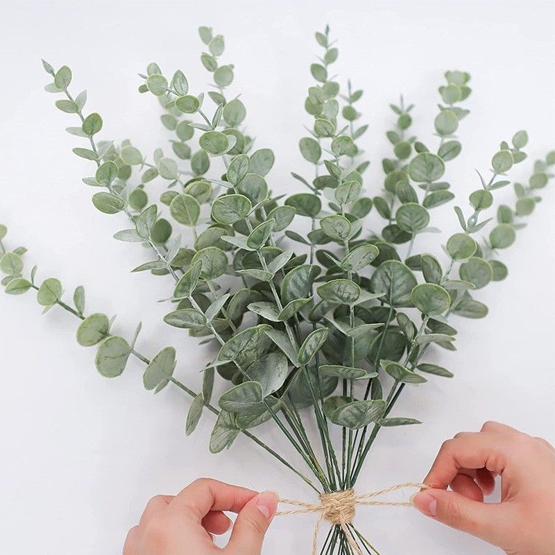 Artificial-flower-Eucalyptus-1stem-with-frost-coating-38cm - Image 1