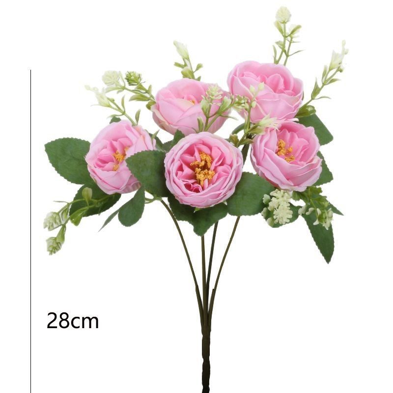 Artificial-flower-Pink-peony-flowers-5stems-per-bunch - Image 1