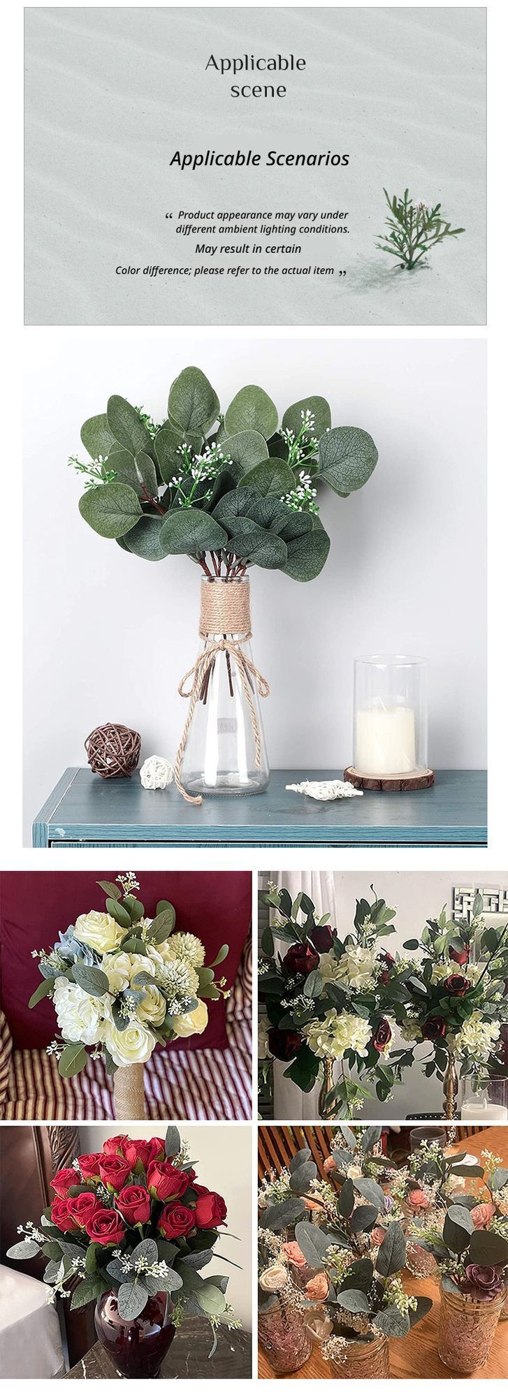 Artificial-flower-Small-4-pointed-leaf-38cm-per-piece - Image 3