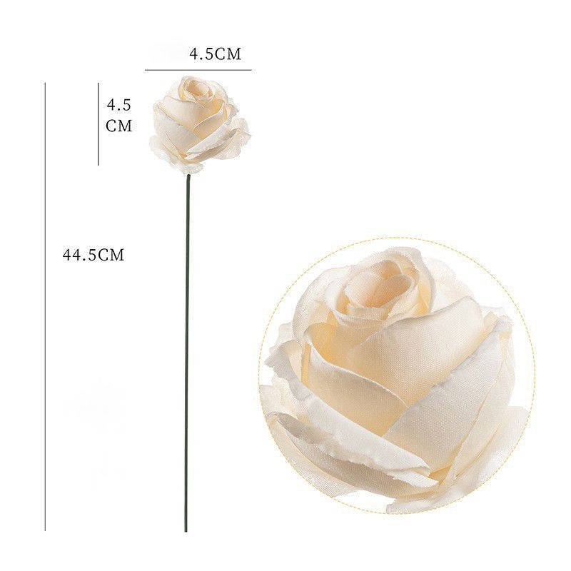 Artificial-flower-White-rose-1stem-44cm - Image 1